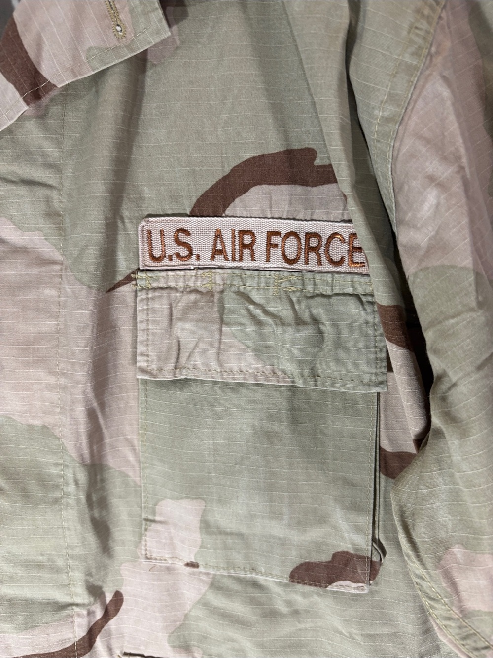 Vintage USAF 3 Color Desert Camo DCU Jacket XL Regular USCENTAF Patched - Picture 4 of 11